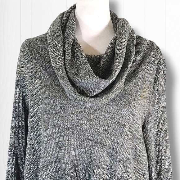 New York & Company Women's Gray Cowl Neck Sweater Mini Dress Size Medium - Picture 2 of 10